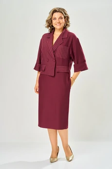 Платье 1124-3 бордовый KaVari plus size