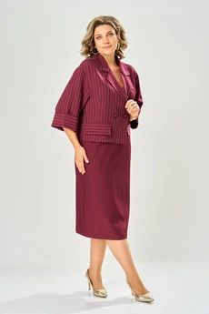 Платье 1124-3 бордовый KaVari plus size