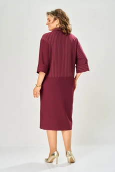 Платье 1124-3 бордовый KaVari plus size