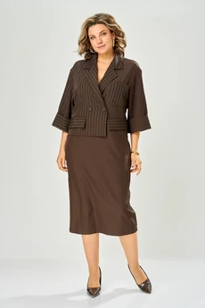 Платье 1124-4 коричневый KaVari plus size