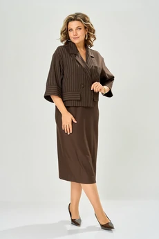 Платье 1124-4 коричневый KaVari plus size