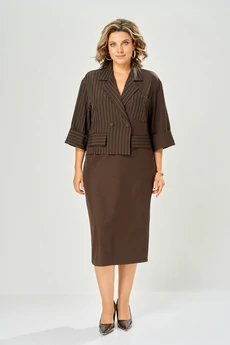 Платье 1124-4 коричневый KaVari plus size