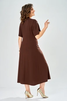 Платье 1138-2 коричневый KaVari plus size