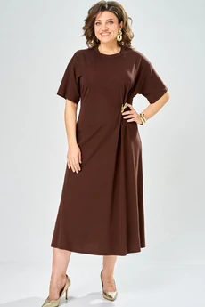 Платье 1138-2 коричневый KaVari plus size