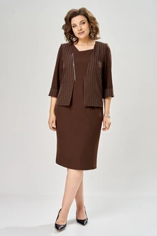 Платье 1158-2 коричневый KaVari plus size