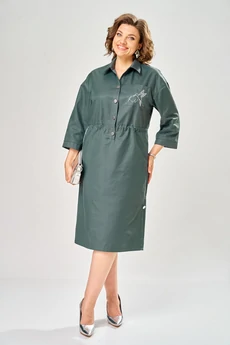 Платье 1159 хаки KaVari plus size