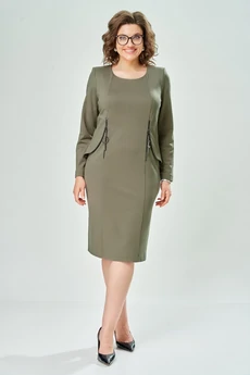 Платье 1160-2 темно зеленый KaVari plus size