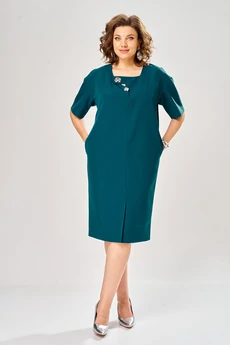 Платье 1161-1 изумруд  KaVari plus size