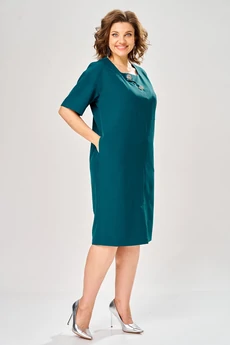 Платье 1161-1 изумруд  KaVari plus size