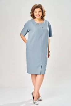 Платье 1161-2 серо-голубой KaVari plus size