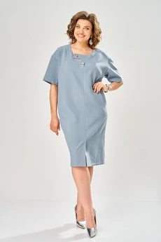 Платье 1161-2 серо-голубой KaVari plus size