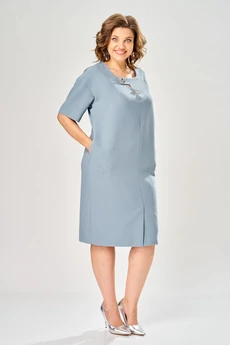 Платье 1161-2 серо-голубой KaVari plus size