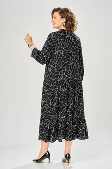 Платье 1163 черный принт KaVari plus size