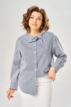 Блузка 4032 синий + белый KaVari plus size