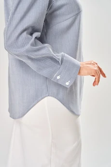 Блузка 4032 синий + белый KaVari plus size
