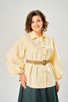 Рубашка 4033-1 сливочное масло KaVari plus size