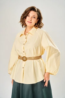 Рубашка 4033-1 сливочное масло KaVari plus size