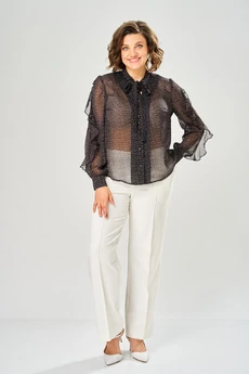 Блузка 4034 черный горох KaVari plus size
