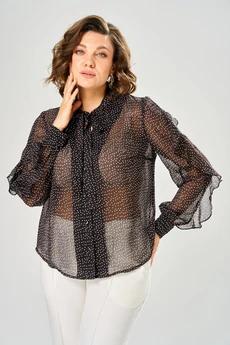 Блузка 4034 черный горох KaVari plus size