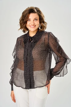 Блузка 4034 черный горох KaVari plus size