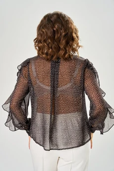 Блузка 4034 черный горох KaVari plus size