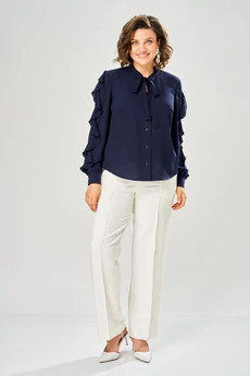 Блузка 4034-1 синий KaVari plus size