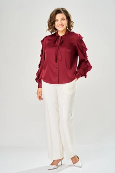 Блузка 4034-3 бордовый KaVari plus size