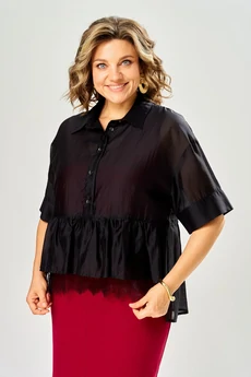 Костюм с платьем 8062-5 черный-красный KaVari plus size