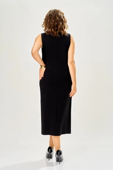 Костюм с платьем 8062-6 бордовый-черный KaVari plus size