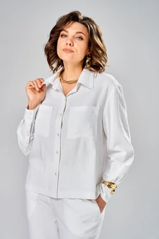 Костюм брючный 8067 белый KaVari plus size