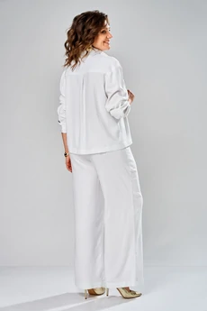 Костюм брючный 8067 белый KaVari plus size