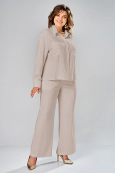 Костюм брючный 8067-1 бежевый KaVari plus size