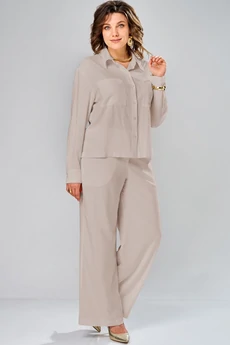 Костюм брючный 8067-1 бежевый KaVari plus size