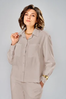 Костюм брючный 8067-1 бежевый KaVari plus size