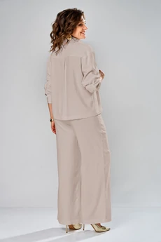 Костюм брючный 8067-1 бежевый KaVari plus size