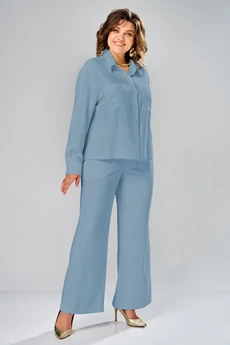 Костюм брючный 8067-2 синий KaVari plus size