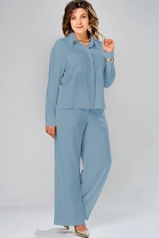 Костюм брючный 8067-2 синий KaVari plus size