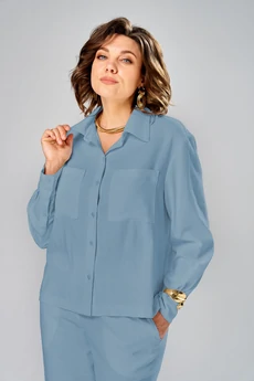 Костюм брючный 8067-2 синий KaVari plus size