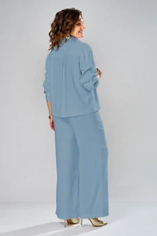 Костюм брючный 8067-2 синий KaVari plus size
