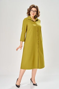 Костюм с платьем 8071-2 горчично-черный KaVari plus size