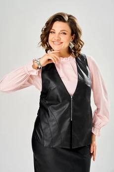 Костюм с юбкой 8072 черный KaVari plus size