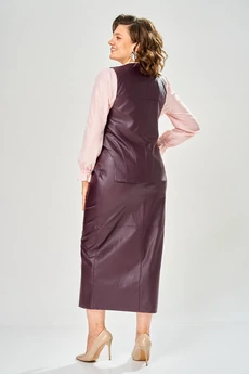 Костюм с юбкой 8072-1 бордовый KaVari plus size