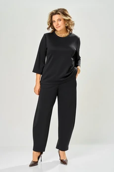 Костюм брючный 8074 черный KaVari plus size