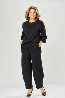 Костюм брючный 8074 черный KaVari plus size