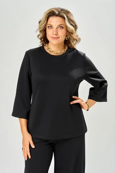 Костюм брючный 8074 черный KaVari plus size