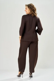 Костюм брючный 8074-1 коричневый KaVari plus size