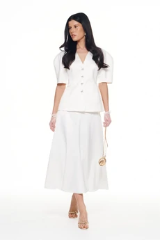 Костюм с юбкой 8056-1 белый KaVari