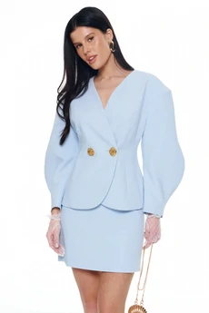 Костюм с юбкой 8057-1 голубой KaVari