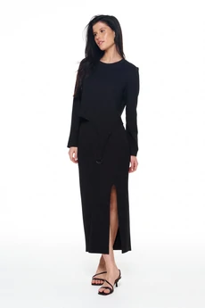 Костюм с юбкой 8058 черный KaVari