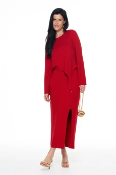 Костюм с юбкой 8058-2 красный KaVari